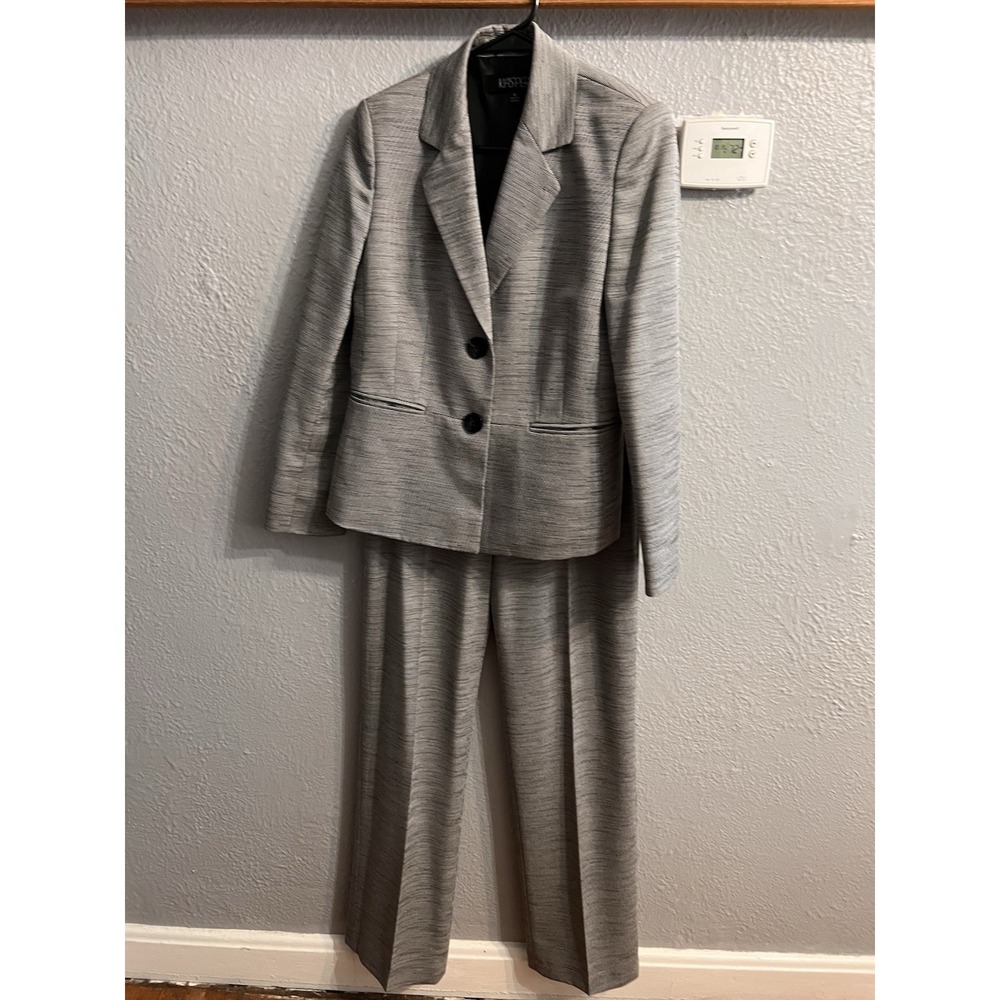 Kasper‎ Womens Gray Pant Suit Blazer Size 6 Lined